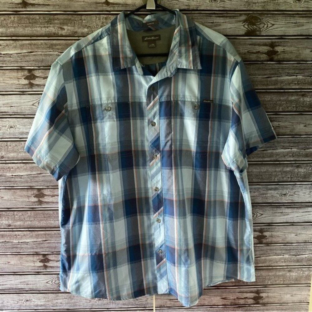 Eddie Bauer‎ Men's Classic Fit Short-Sleeved Button-Down Shirt Size 2XL